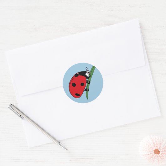 Thirsty Ladybug Ronde Sticker (Envelop)