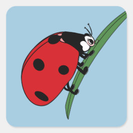 Thirsty Ladybug Vierkante Sticker