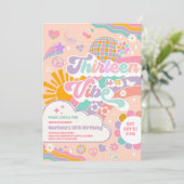 Thirteen Is A Vibe Sun Rainbow Disco 13th Birthday Kaart (Staand voorkant)