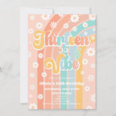Thirteen is een vibe daisy 13e verjaardag feest kaart (Voorkant)