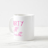 Thirty AF 30th Birthday Grappig Gepersonaliseerd Koffiemok (Voorkant links)