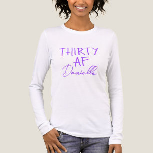 Thirty AF Grappig 30ste Verjaardag Paarse Tri-Blend Shirt