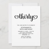 Thirty Cute Hearts Script 30th Birthday Kaart (Voorkant)