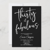 Thirty & Fabulous Minimal 30th Birthday Party Kaart (Voorkant)