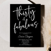 Thirty & Fabulous Minimal 30th Birthday Party Kaart