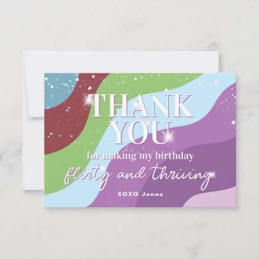 Thirty Flirty & Thriving 30th Birthday Party Bedankkaart (Voorkant)