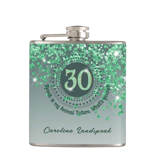 Thirty & Green Glitter & Drink offerte Heupfles (Voorkant)