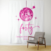 Thirty Pink Disco Ball 40th Birthday Party Wandkleed (In situ)