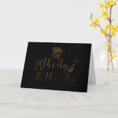 Thirty & Thirsty Gold Glitter Script Verjaardag Ka Kaart (Gele Bloem)