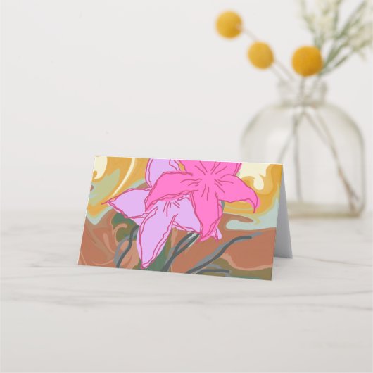 This abstract flower art design blends soft floral klantenkaartje (Voorkant)