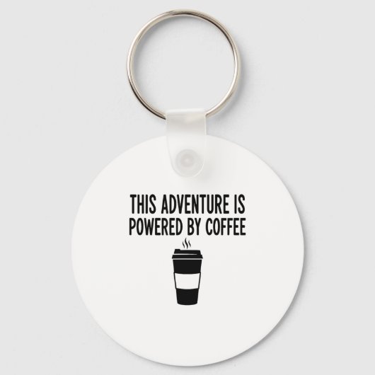 This Adventure Is Wered By Coffee Sleutelhanger (Voorkant)