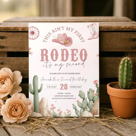 This Ain’t My First Rodeo Birthday Invitation, 2nd Kaart