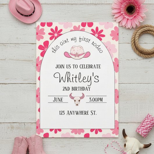 this aint my first rodeo. 2nd birthday invitation kaart
