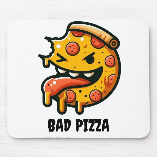 "This bad pizza logo mouse pad is just awesome!" Muismat (Voorkant)