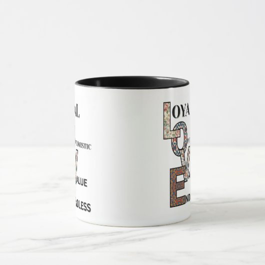 This beautiful mug shows how great love is. mok (Midden)