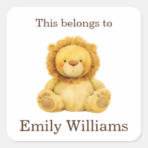 This Belongs to Custom Back to School Lion Custom Vierkante Sticker