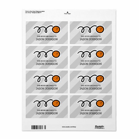 This book belongs to basketball bookplate labels (Full Sheet)