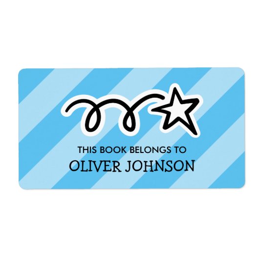 This book belongs to kids book labels with star (Voorkant)