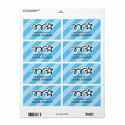 This book belongs to kids book labels with star (Full Sheet)