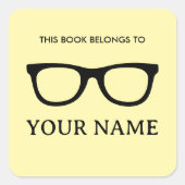 This book belongs to spectacles bookplate label (Voorkant)