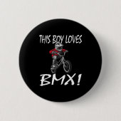 This Boy Loves Bmx, Kids Bmx  Ronde Button 5,7 Cm (Voorkant)