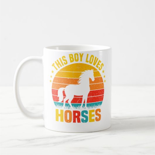 This Boy Loves Horses Funny Horse Riding For Toddl Koffiemok (Links)