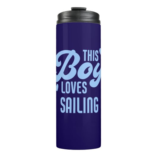 This Boy Loves Sailing Funny Sailor Thermosbeker (Voorkant)