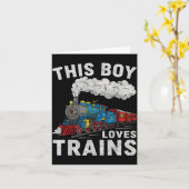 This Boy Loves Trains Railroad Train Wagon Lover K Kaart (Gele Bloem)