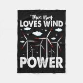 This Boy Loves Wind Wer, Windmill Turbine Technici Fleece Deken (Voorkant)