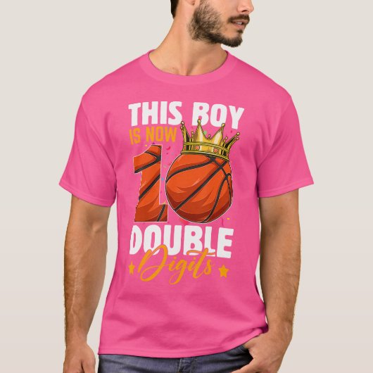 This Boy Now 10 Double Digits Basketball 10 Years T-shirt (Voorkant)