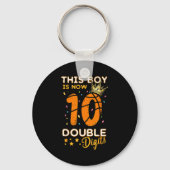This Boy Now 10 Double Digits Crown 10th Birthday  Sleutelhanger (Voorkant)