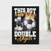 This Boy Now 10 Double Digits Soccer 10 Years Old Kaart (Voorkant)