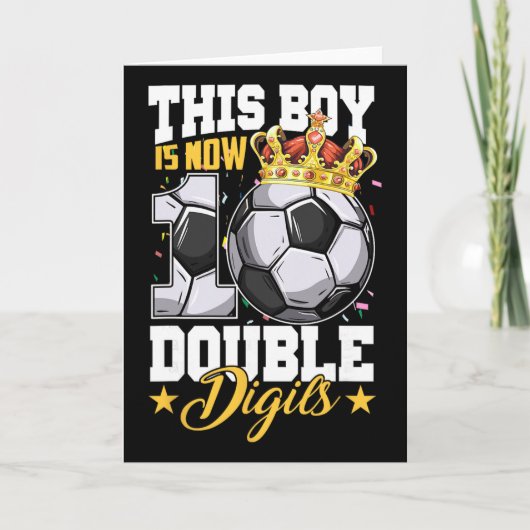 This Boy Now 10 Double Digits Soccer 10 Years Old Kaart (Voorkant)