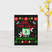 This Calls For A Spreadsheet Ugly Christmas  Kaart (Gele Bloem)