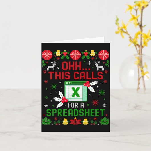 This Calls For A Spreadsheet Ugly Christmas  Kaart (Gele Bloem)