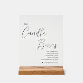 This Candle Burns Memorial Wedding Acrylic Sign Acryl Bord (Voorkant)
