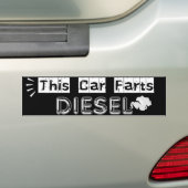 This Car Farts Diesel Witty Joke Bumpersticker (Op auto)