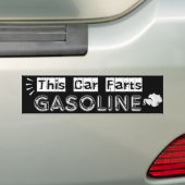 This Car Farts Gasoline Witty Joke Bumpersticker (Op auto)