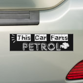 This Car Farts Petrol Witty Joke Bumpersticker (Op auto)