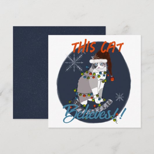 This Cat Believes Holiday Card Bedankkaart (Voorkant / Achterkant)