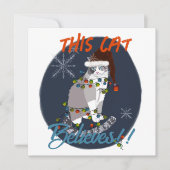 This Cat Believes Holiday Card Bedankkaart (Voorkant)