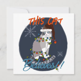This Cat Believes Holiday Card Bedankkaart