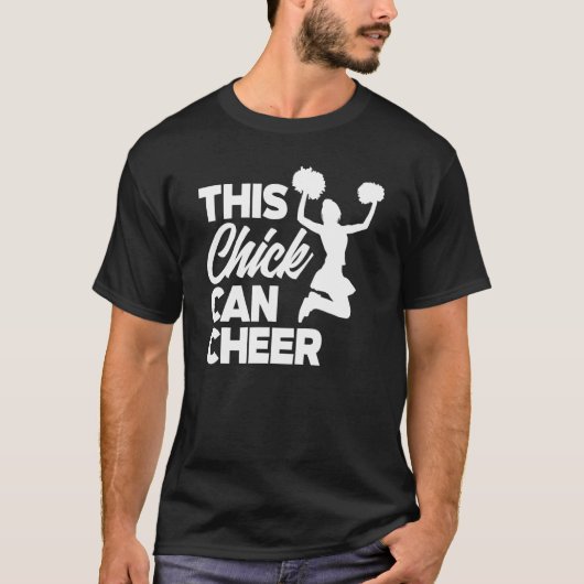 This Chick Can Cheer Cheerleading Cheerleader T-shirt (Voorkant)
