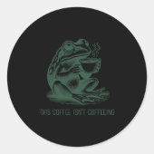This Coffee Isn't Coffeeing Funny Cafeine Addictio Ronde Sticker (Voorkant)