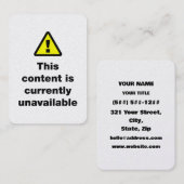 ⚠ This Content Is Currently Unavailable Visitekaartje (Voorkant / Achterkant)