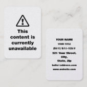 ⚠ This Content Is Currently Unavailable Visitekaartje (Voorkant / Achterkant)