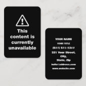 ⚠ This Content Is Currently Unavailable Visitekaartje (Voorkant / Achterkant)