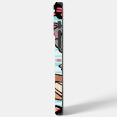 This cute iPhone case features playful ninja cats (Achterkant / Links)