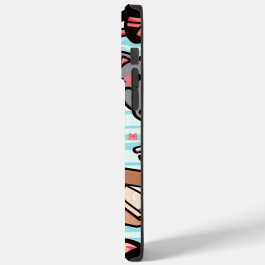 This cute iPhone case features playful ninja cats (Achterkant / Links)