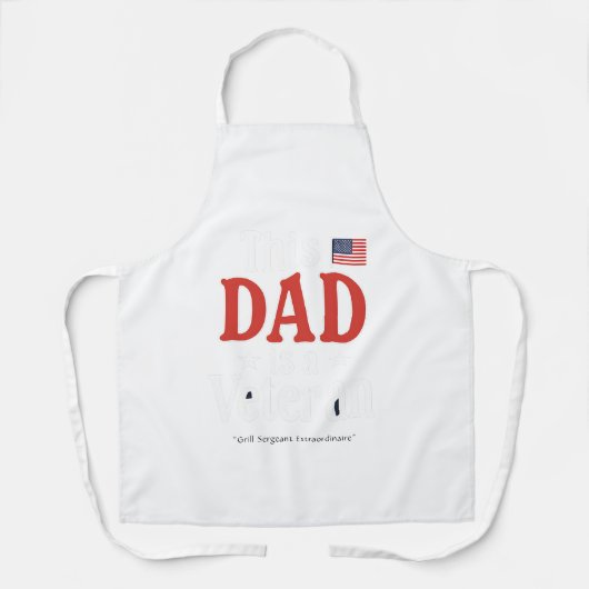 This Dad is a Veteran Apron – Awesome Dad Gift Schort (Voorkant)